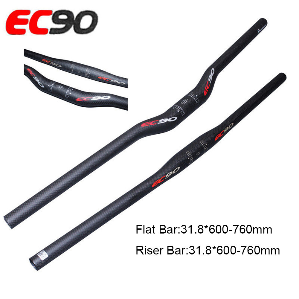 EC90 3K Full Carbon Fiber Mountain Bike Handlebar Flat/Riser Bar 31.8*600-760mm