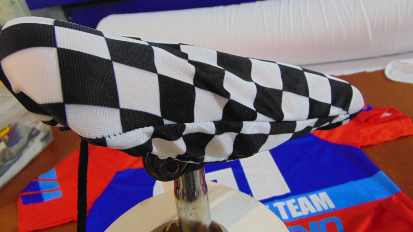 BMX Bicycle Seat Cover Vintage Van Max Bike Saddle Cover Old School Checked Blac