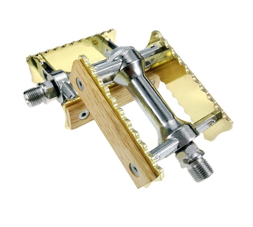 Vintage Wood Aluminum Fixie Road MTB Bike XC Mountain Bicycle Pedal Flat Pedals