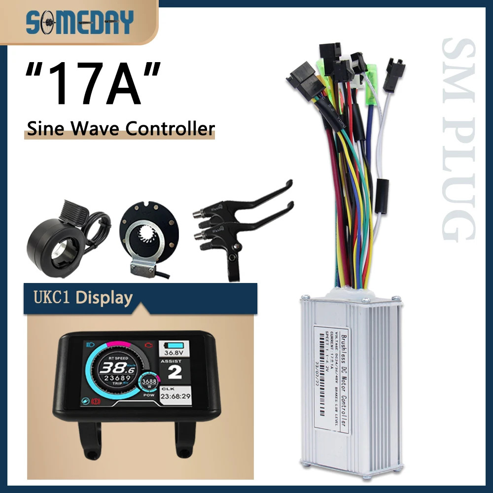 E-bike 3 Mode Sine Wave Controller 36V/48V 17A 22A 26A 30A 40A 45A SM Plug