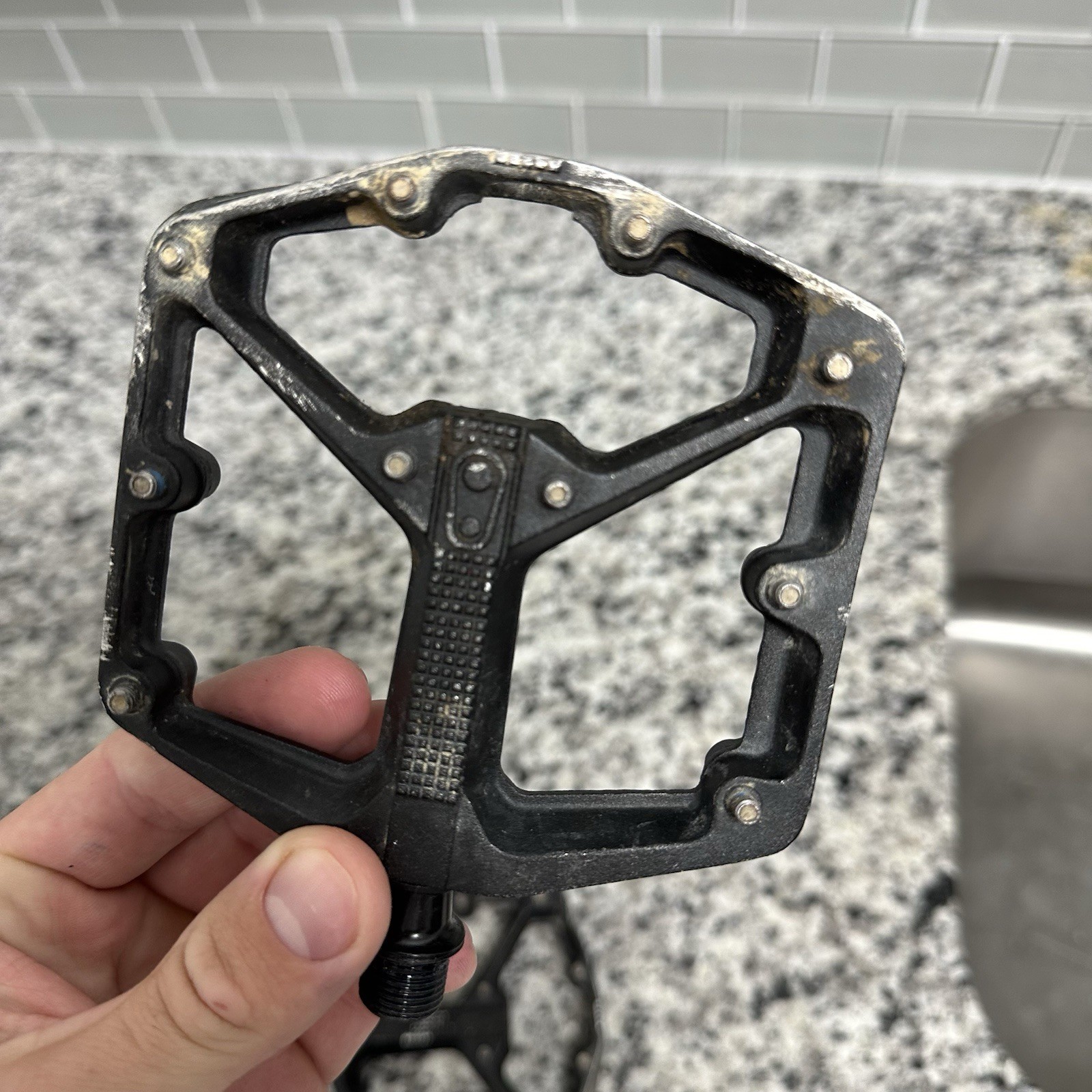 Crankbrothers Stamp Black Aluminum Flat Platform Bicycle Pedals, Pair