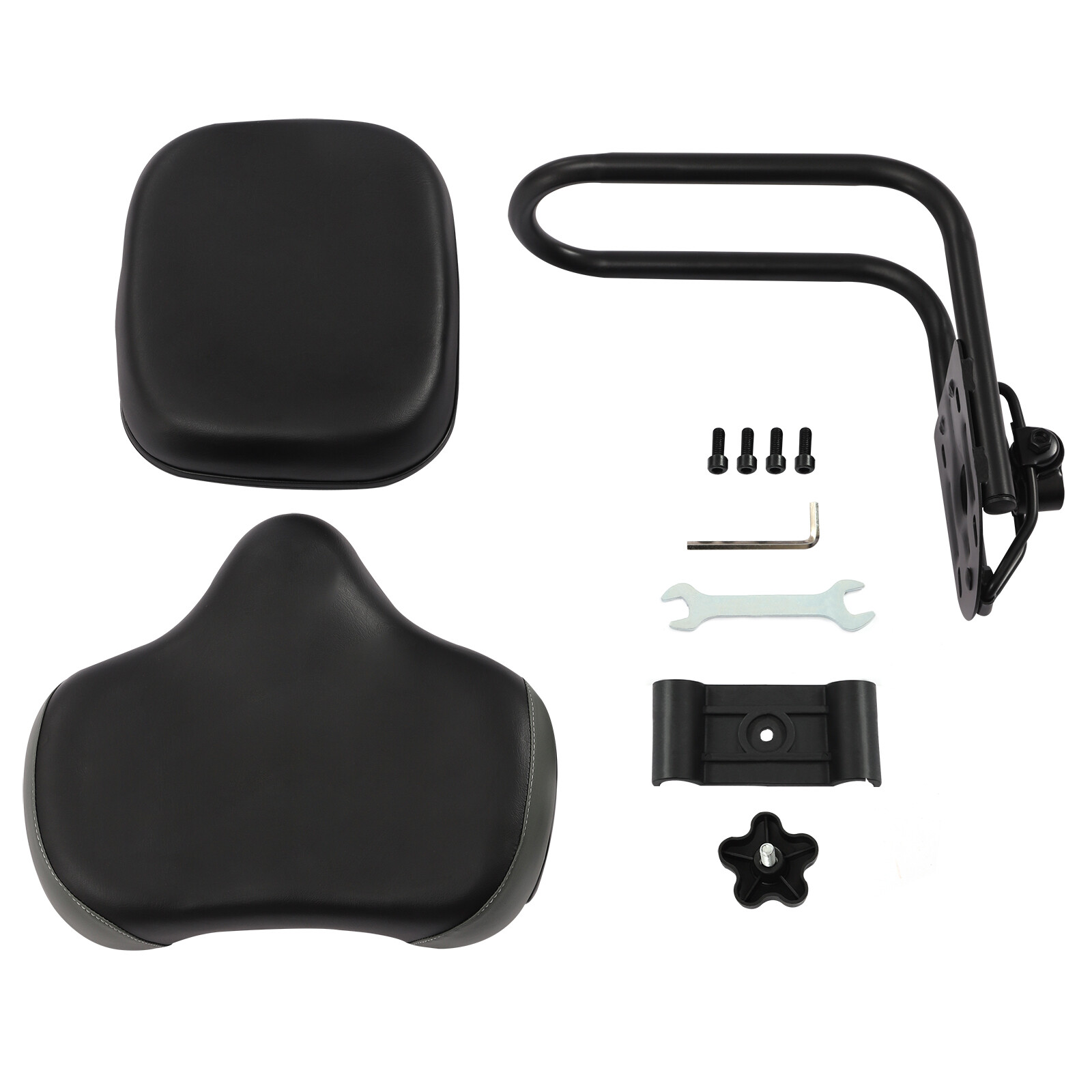 Bike Saddle Seat w/ Backrest Bicycle Extra Wide Comfort PU Soft Pad 11.5″x9.5″