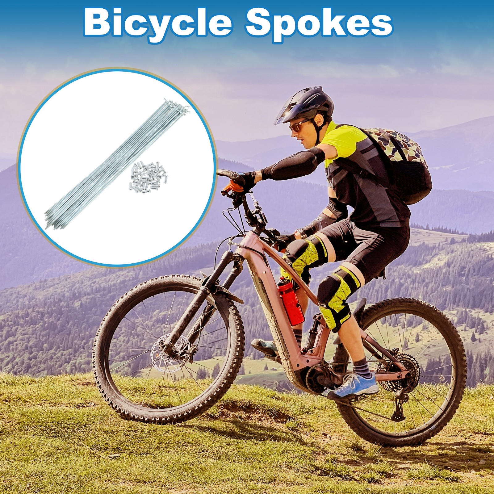 36 Set 14G Bicycle Spokes 275mm Bike Wheel Spokes Galvanized Carbon Steel
