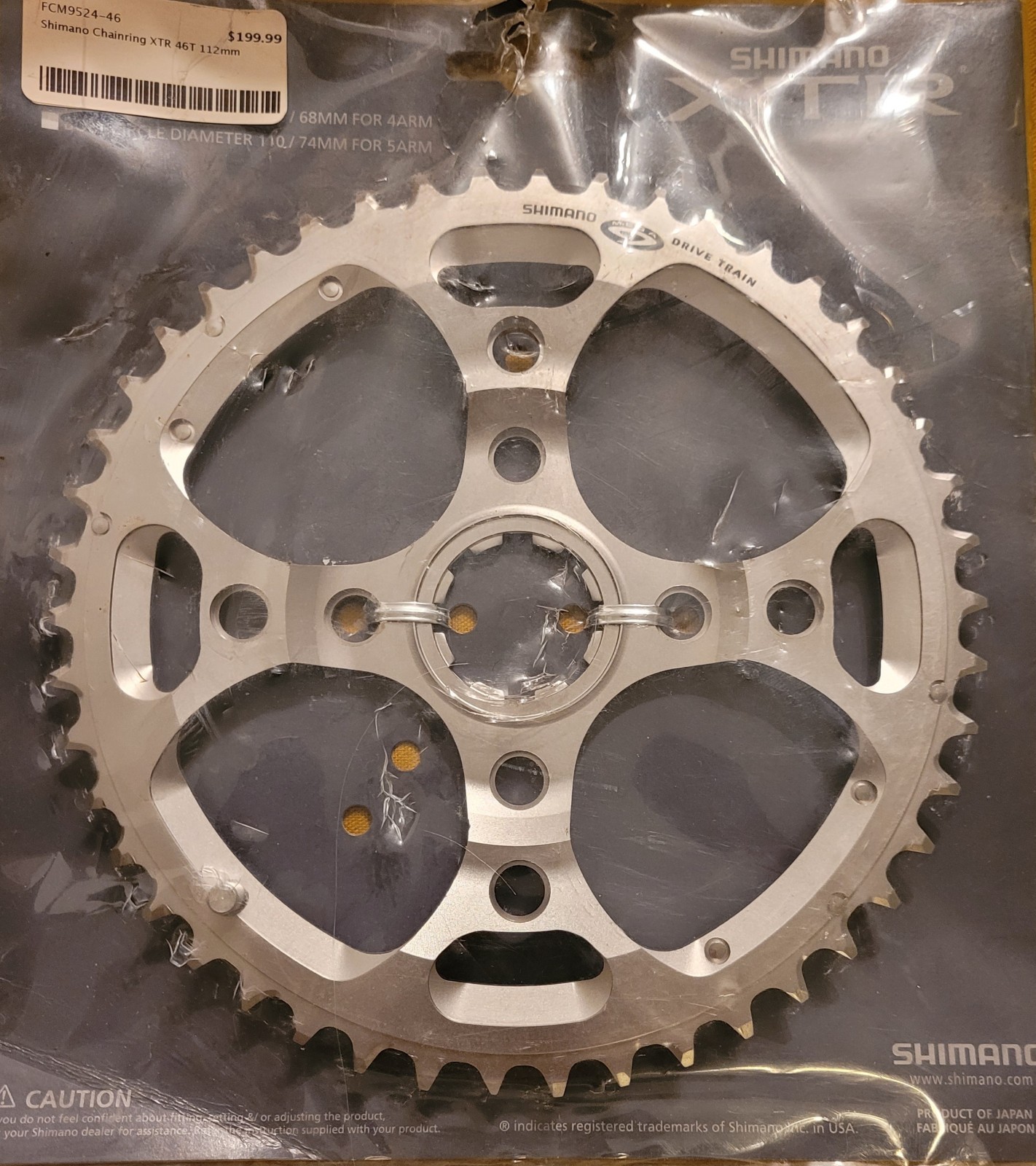 SHIMANO XTR M952 46T 112BCD MTB CHAINRING NOS NIB
