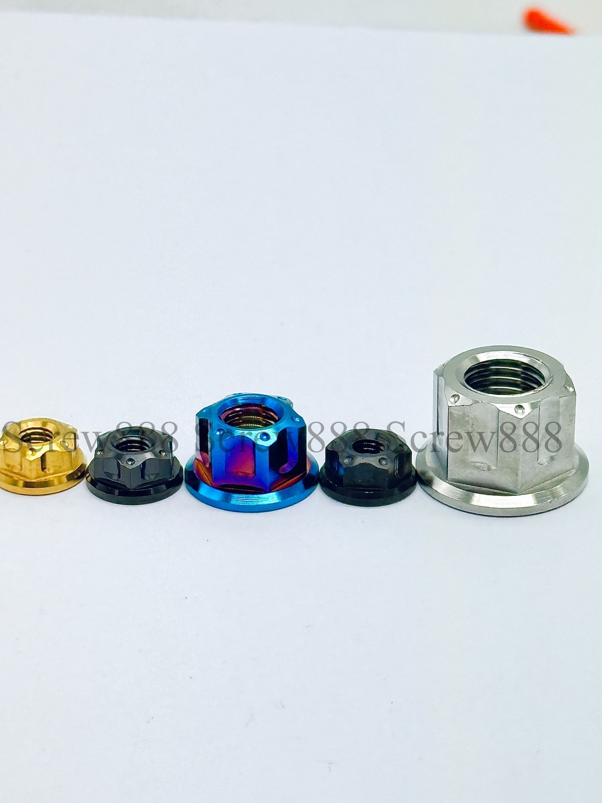 6pcs Titanium Nut M6 M8 M10 M12 M14 M16 Ti Flange Nuts for Motorcycle Rear Axle