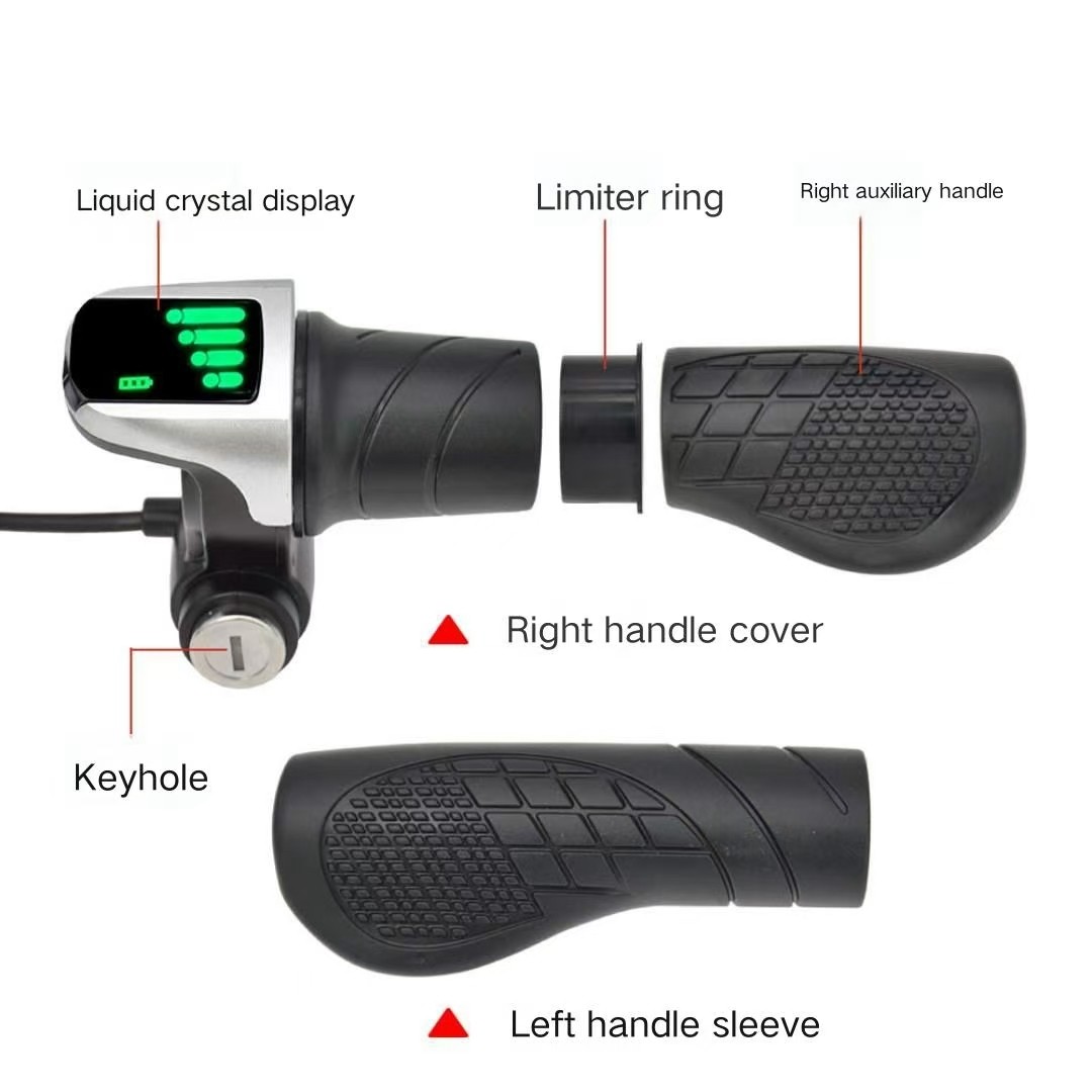 36V/48V E-Bike/Scooter Split Throttle Handle with Power Display & Key Lock USA