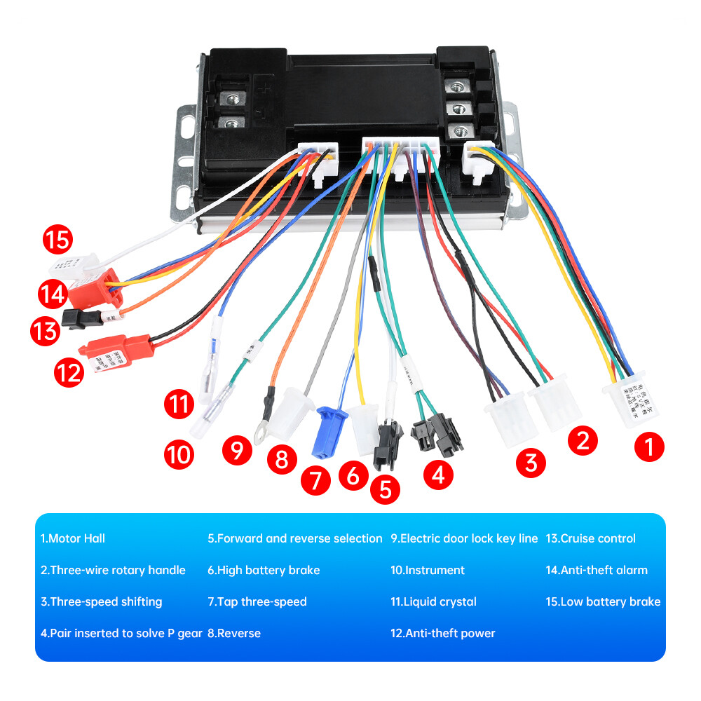 48V60V72V 50A Sine Wave Electric Vehicle Controller Brushless Motor Driver 3000W