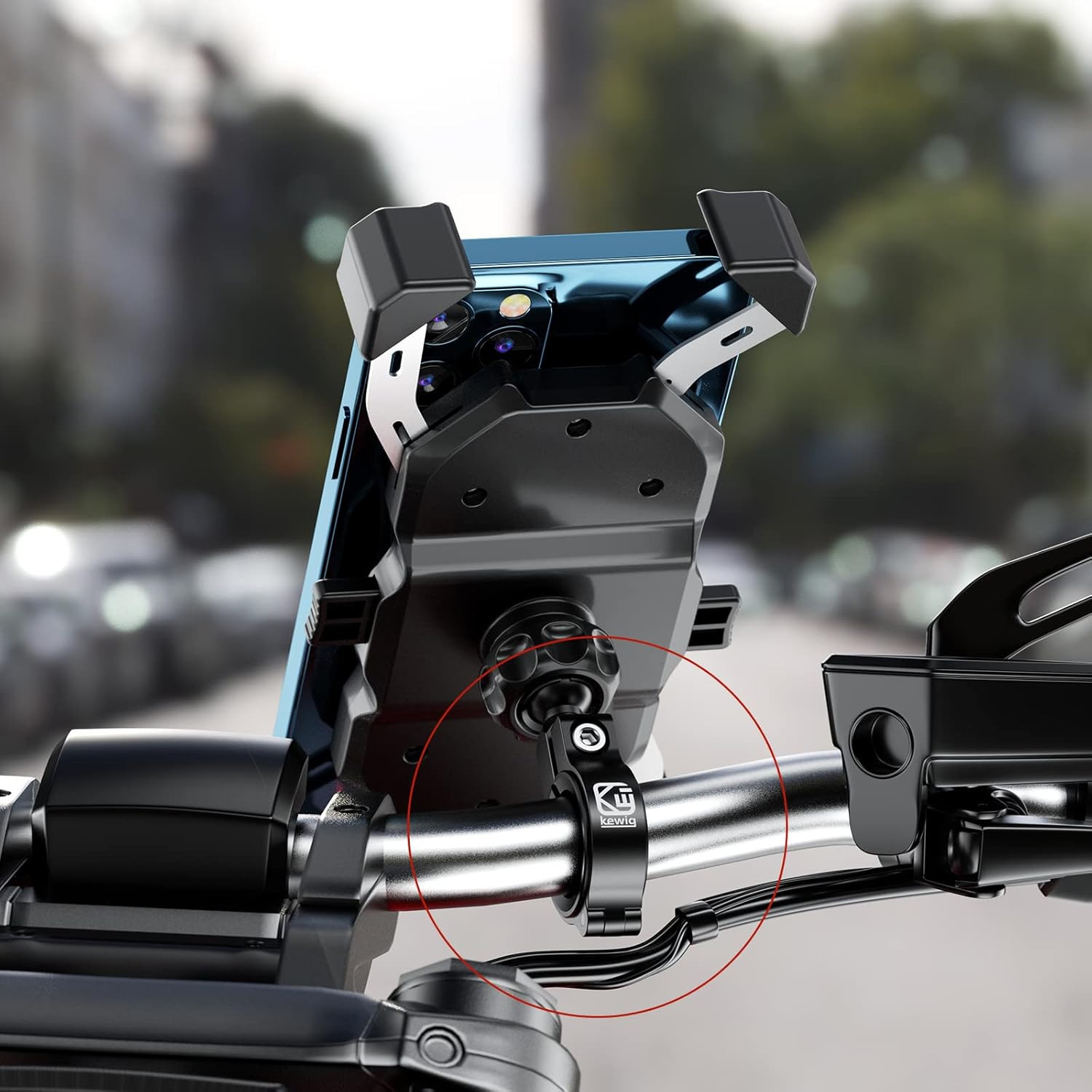 Aluminum Alloy Mount Base with 0.67» TPU Ball | for Handlebar Round