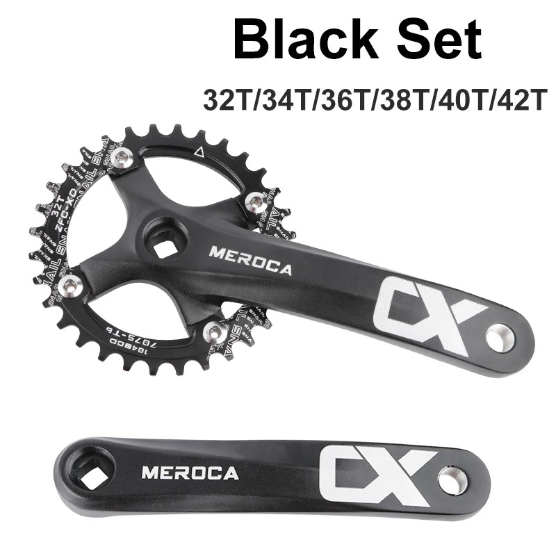 Square Hole MTB Crankset 104BCD 170mm Narrow Tooth Chainring 32/34/36/38/40T/42T