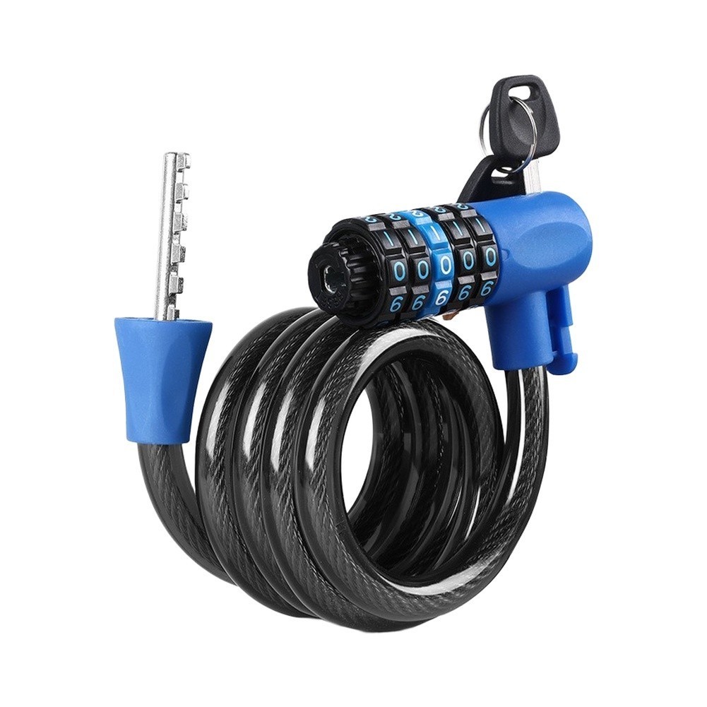 Portable Bike Lock with Zinc Alloy Body and Reinforced Steel Cable 47.24in