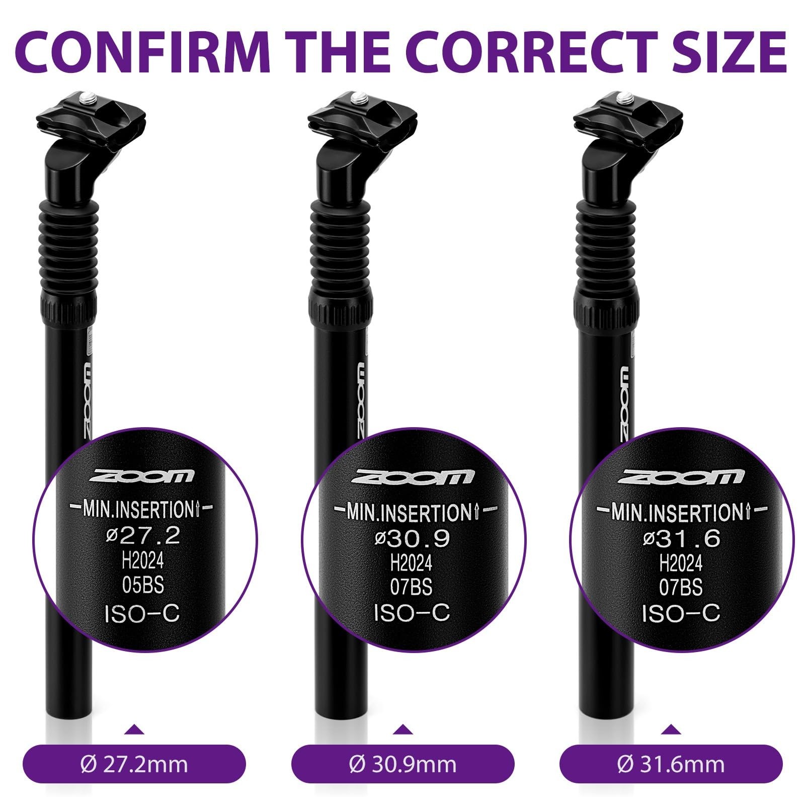 Adjustable Bike Suspension Seatpost 27.2/30.9/31.6mm 350mm Shock Absorber for MT