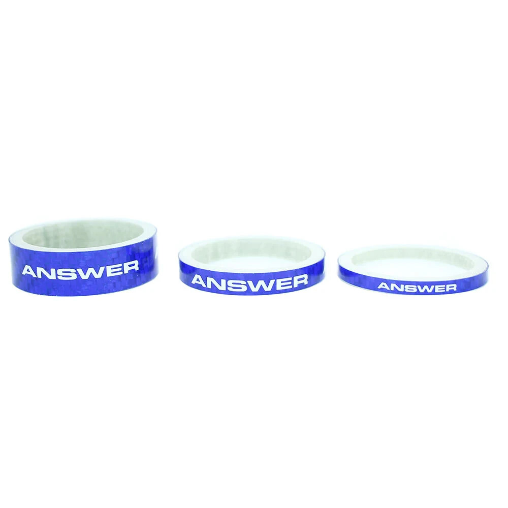 Answer Carbon Headset Spacers 3 Pack 1″1/8th Blue