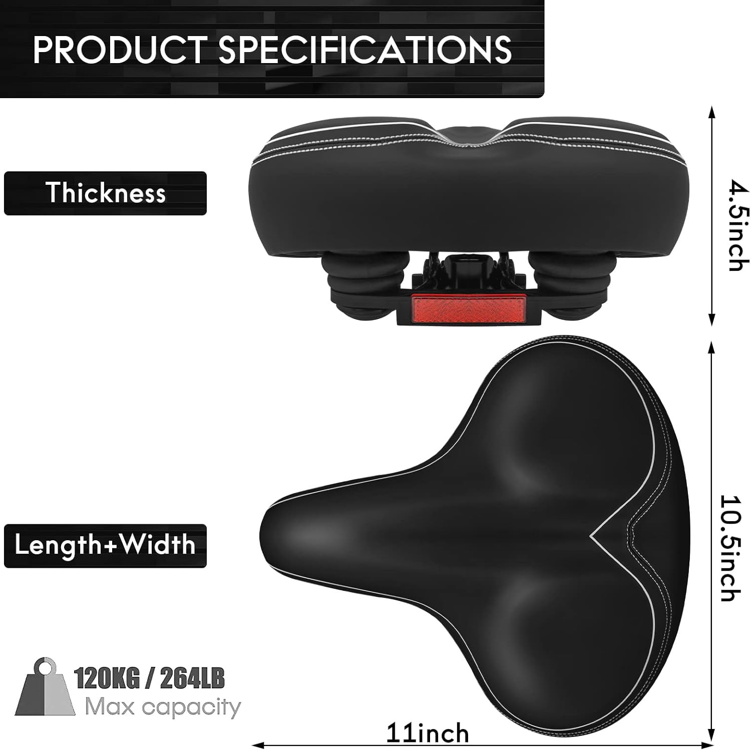 Asiento de bicicleta de gran tamano ancho y comodo para mujeres y hombres univer