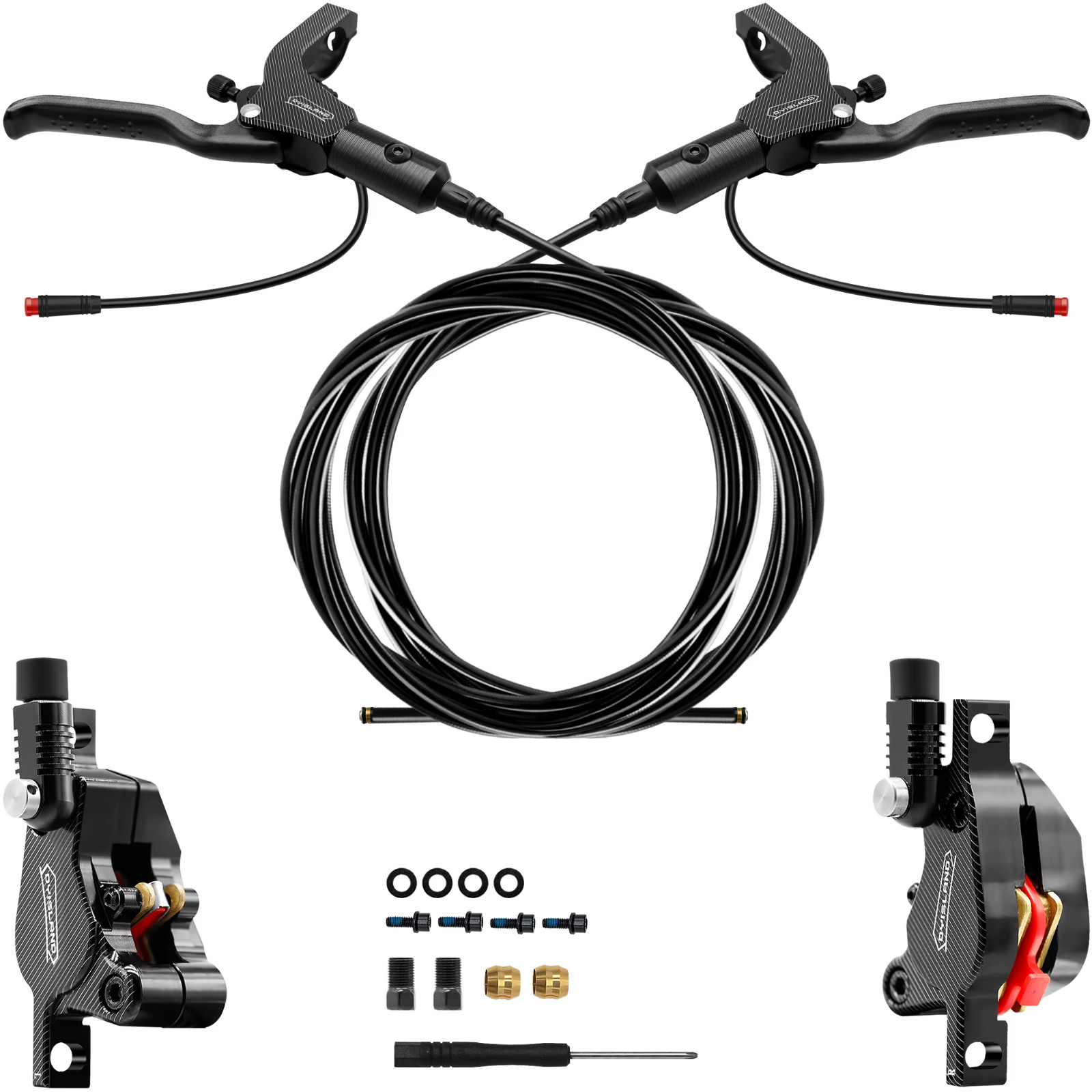 Hydraulic Disc Brakes Set 2-PIN/Power-Off Electric Scooter/E-Scooter L-R Black