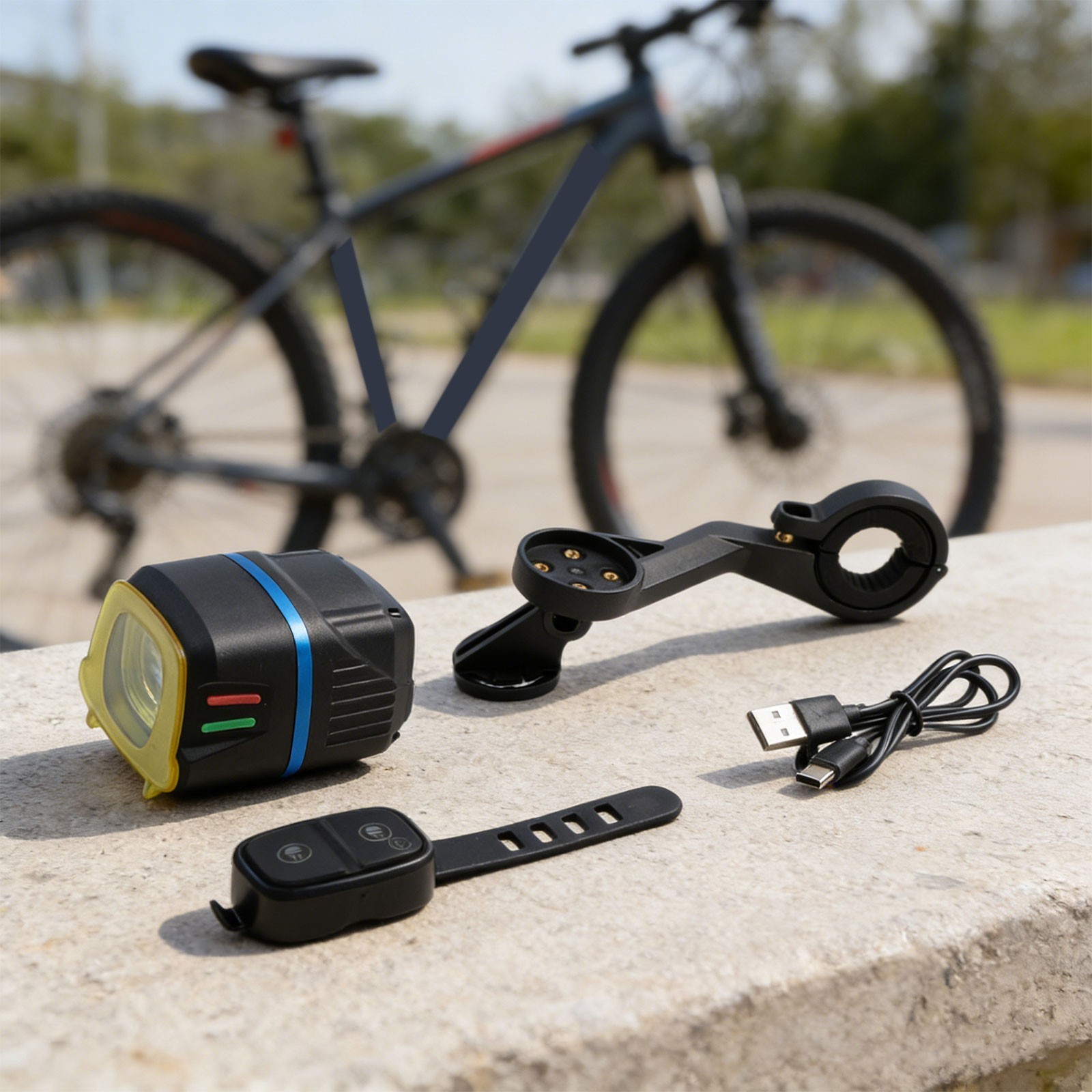 USB-C Bike Light Bike Headlight 280-1100LM Output Dual Yellow/white Beam