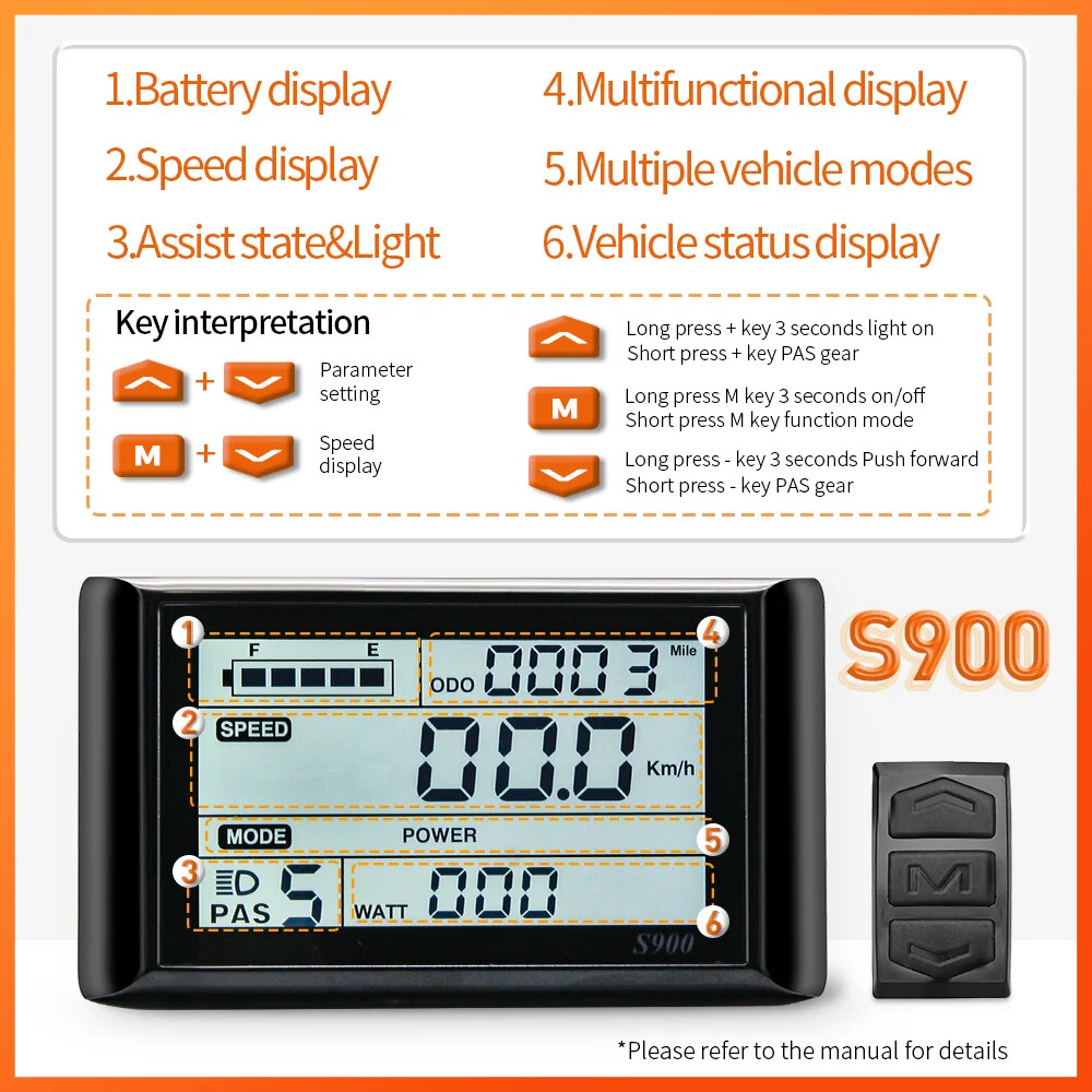 1000W 1500W 2000W 3000W MTB Ebike 60A Sinewave Dual Mode Controller LED Display