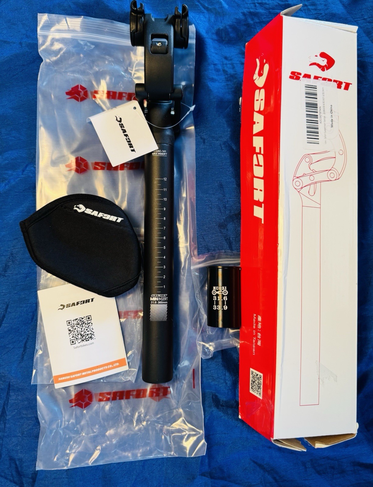 Safort Suspension Seatpost 31.6mm / 365mm MTB Bike/ eBike AD-SP18-USS NEW IN BOX