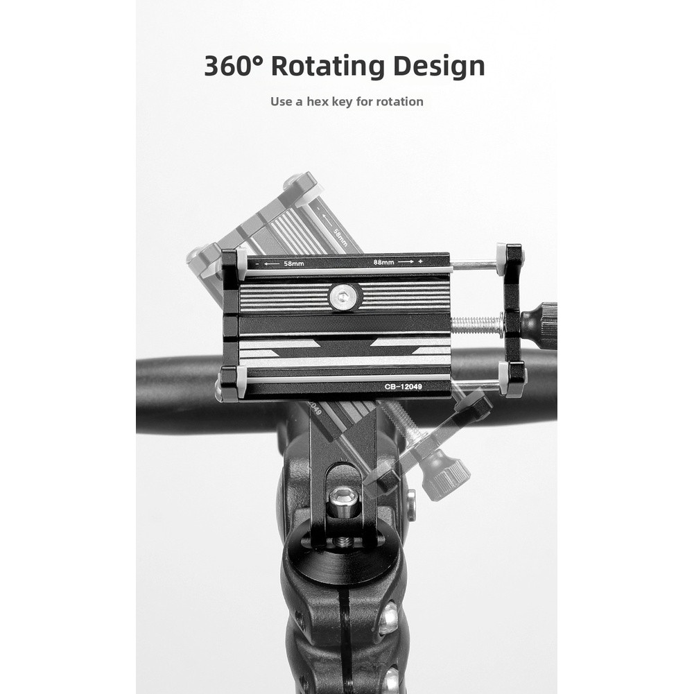Motorcycle Handlebar Phone Holder Aluminum Alloy 4-Claw Lock 58-88mm Width