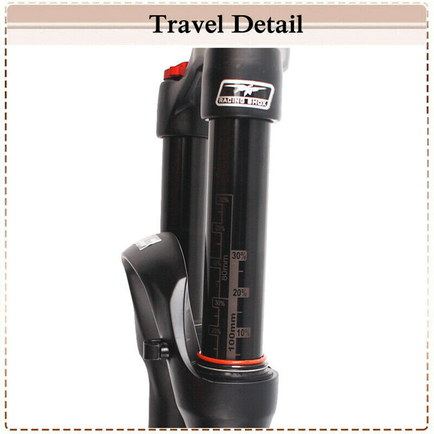 26″ Air Suspension Fork MTB Bike 120mm Travel 1-1/8″ Disc Brake 9mm QR Rebound