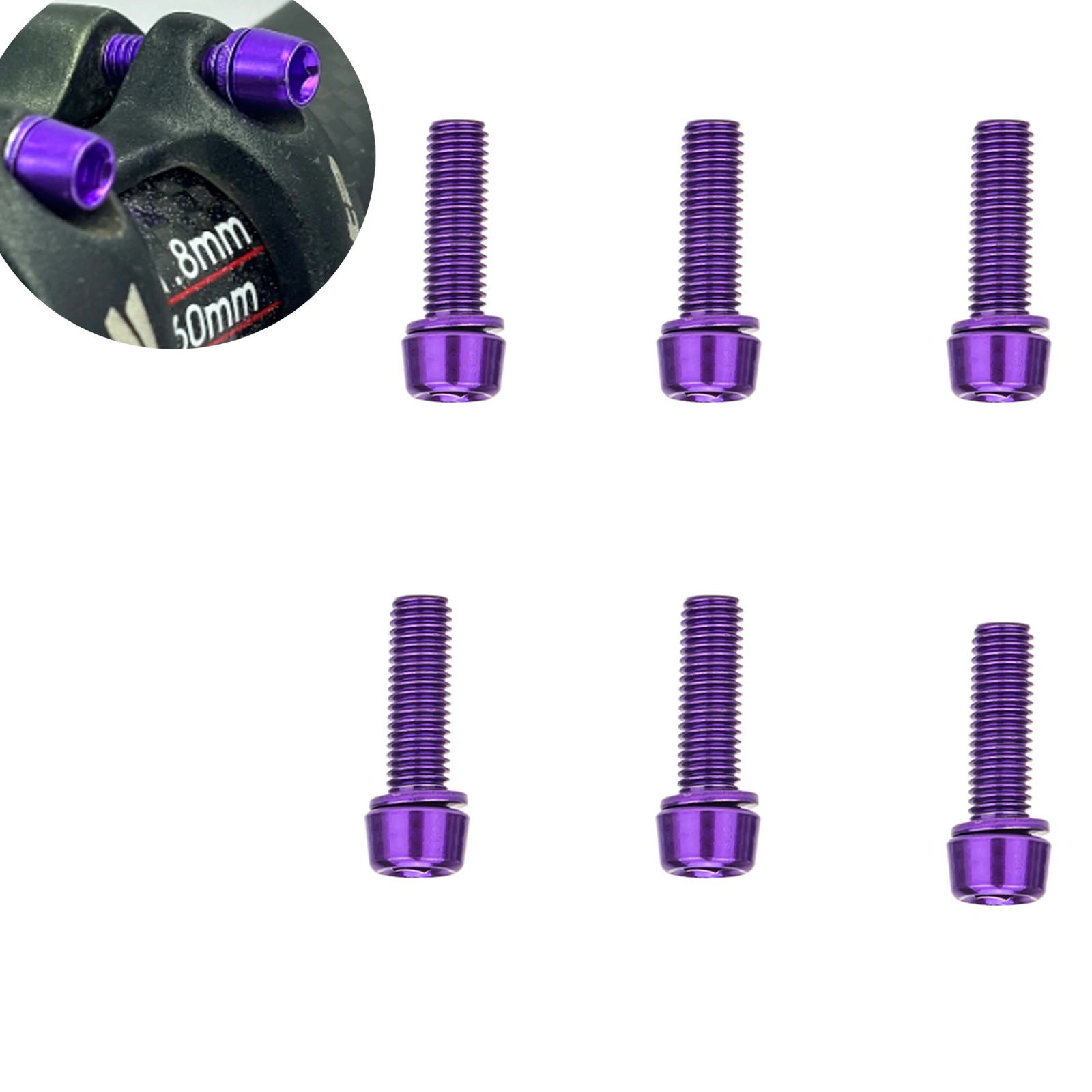 6PCS Bike Stem Bolts M5x18mm Alloy Steel Bicycle Stem Screws MTB Road