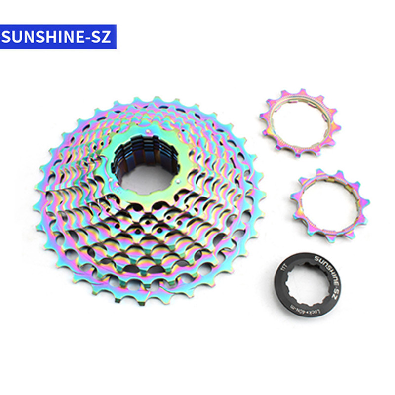 Sunshine 11s Ultra light CNC Cassette 11-28T/32T/34T/36T Rainbow Fits Shimano HG