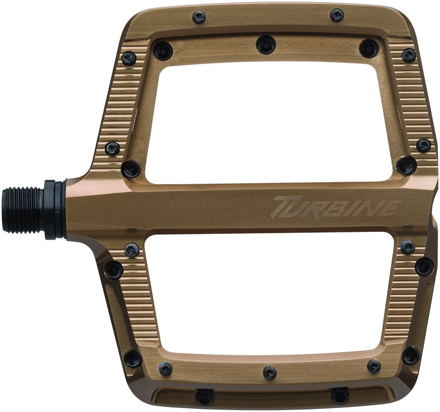 RaceFace Turbine Pedals – Platform, Aluminum, 9/16″, Kashmoney Gold