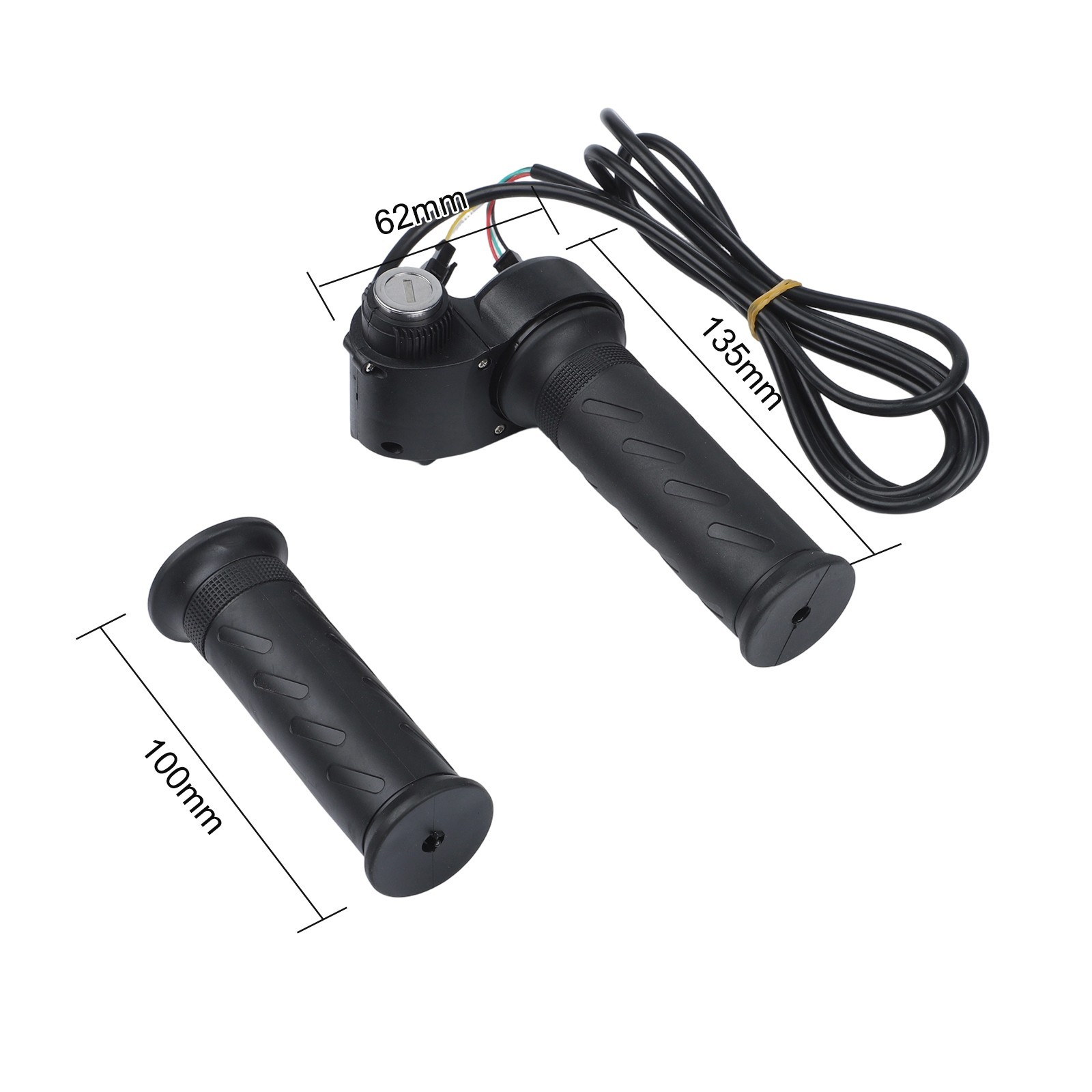 5Pin Throttle Handlebar Pair with for Power Lock for EBike 24V 72V Voltage