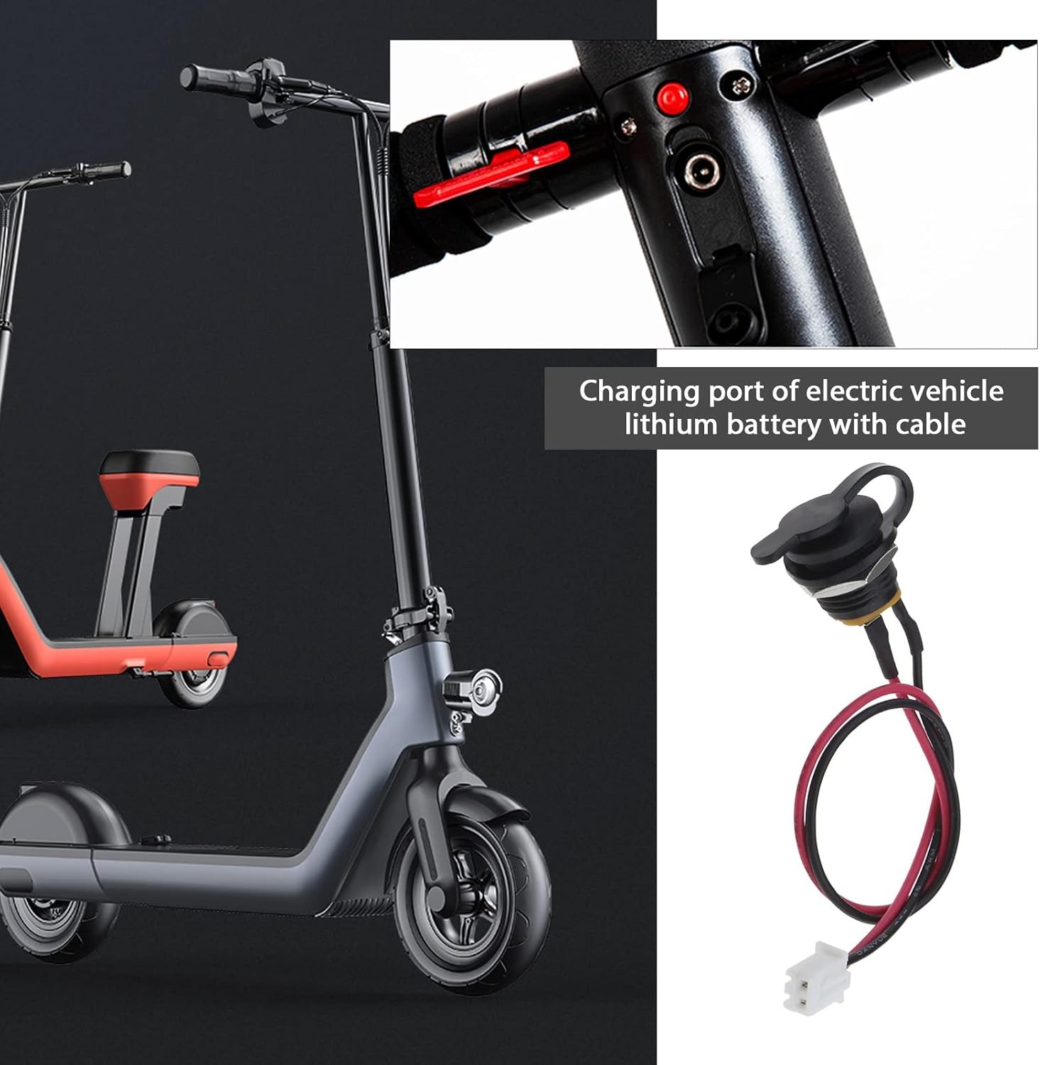 2Pcs Electric Bike Charging Port Replacement E-Bike Scooter Charging Dc Port Com