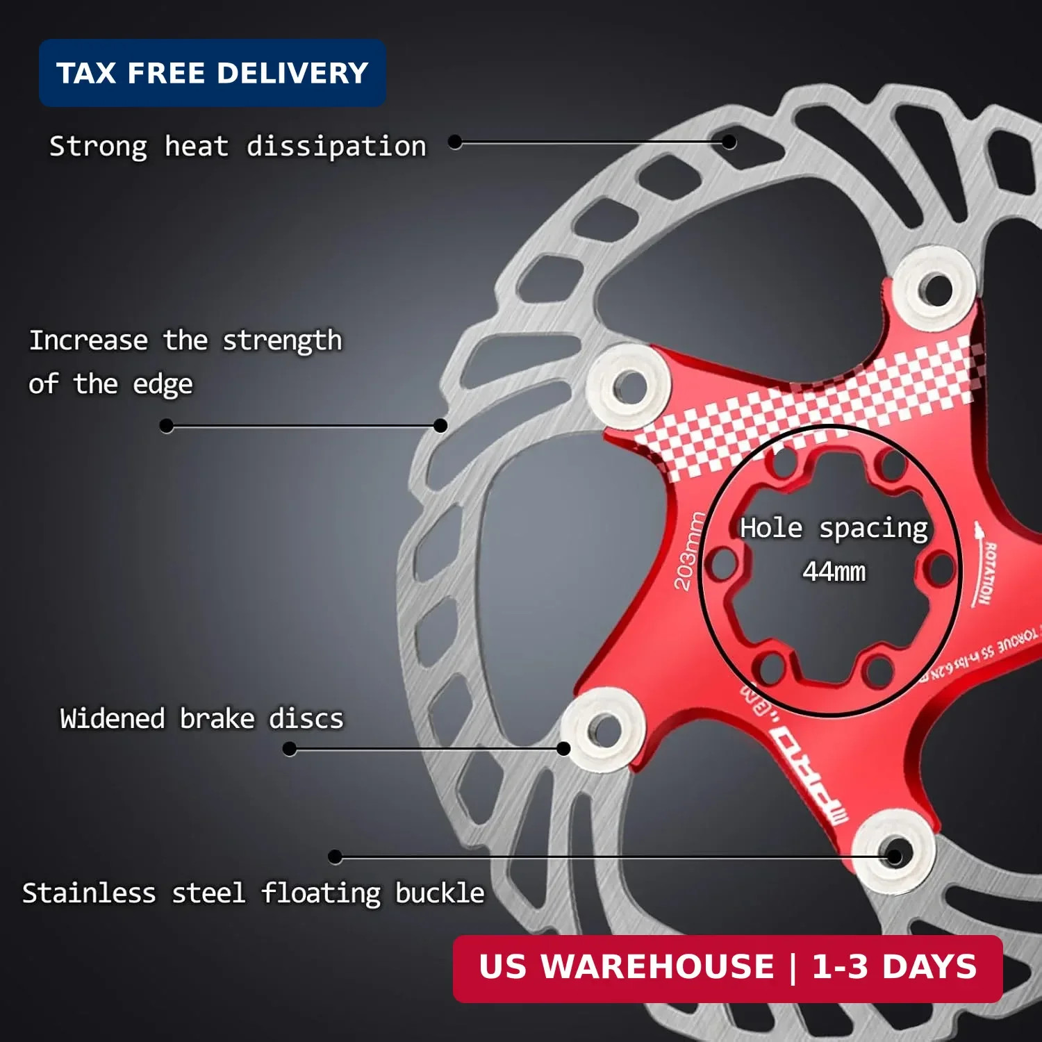 BUCKLOS IIIPRO 140mm 160mm 180mm 203mm Floating Bike Disc Brake Rotor with 6 Bol