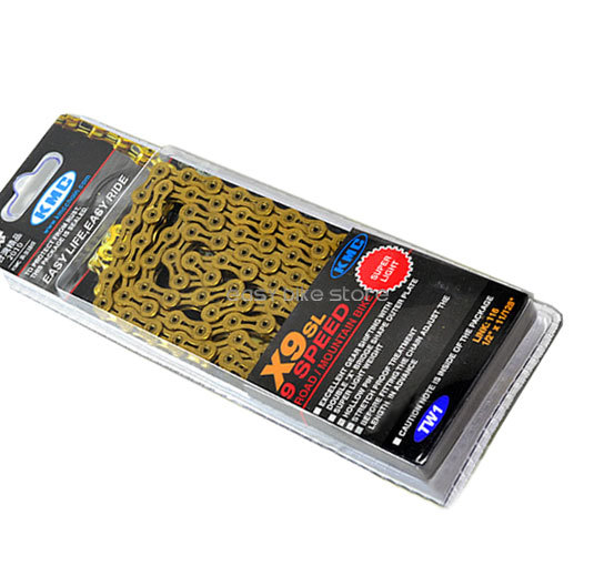 New KMC X9 SL X9SL Chain 116 link with Missing Link , Gold color box 9999