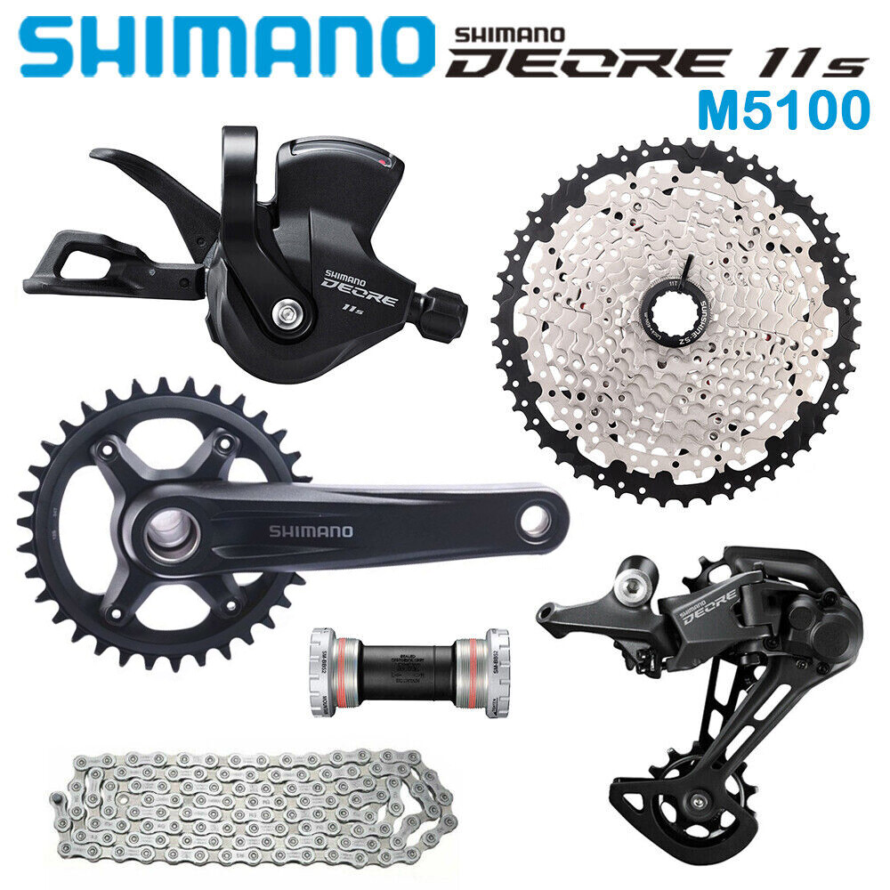 Shimano DEORE M5100 Groupset 1×11 Speed MT510 Crankset 32T 34T Shifter Chain MTB