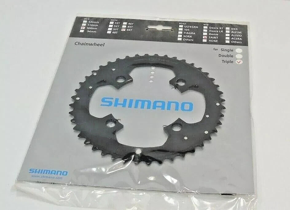 Genuine Nos Shimano Saint Outer Chainring, FC-M800-3, 44t, Aluminum, Black, New
