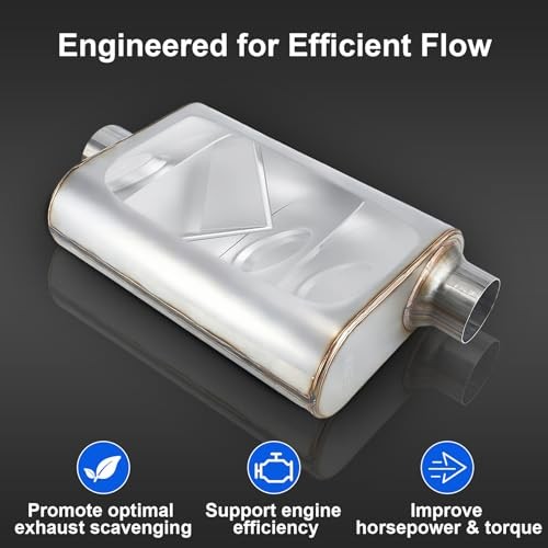 2.5″ Offset inlet/Center Outlet Universal Exhaust 2.5″ Offset In/ Center Out