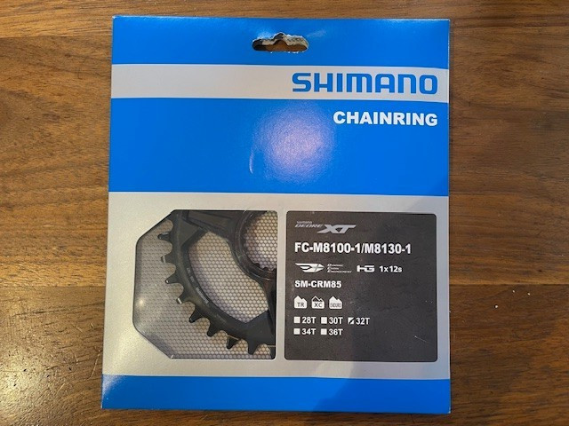 Shimano XT SM-CRM85 32t 1x Chainring for M8100 and M8130 Cranks, Black