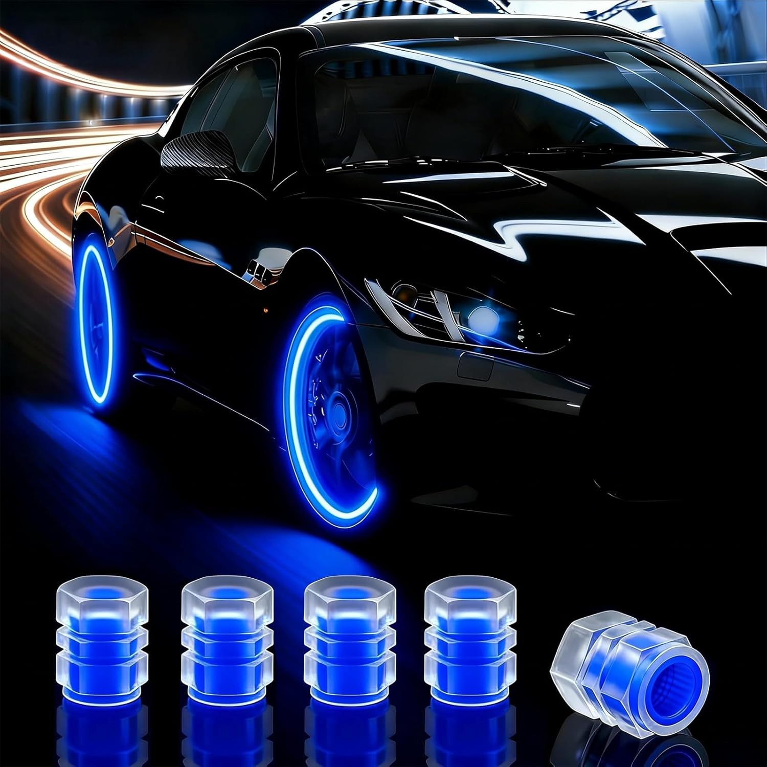 20 Pcs Glow in The Dark Tire Valve Caps Fluorescent Tire Valve Stem Caps, Cool C