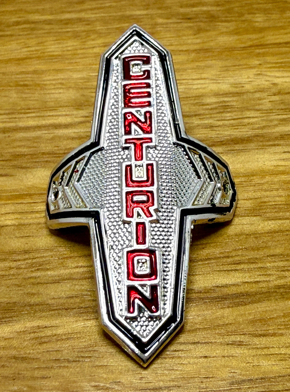 Centurion – Chrome with Black border and Red Letters Head badge – old school bmx