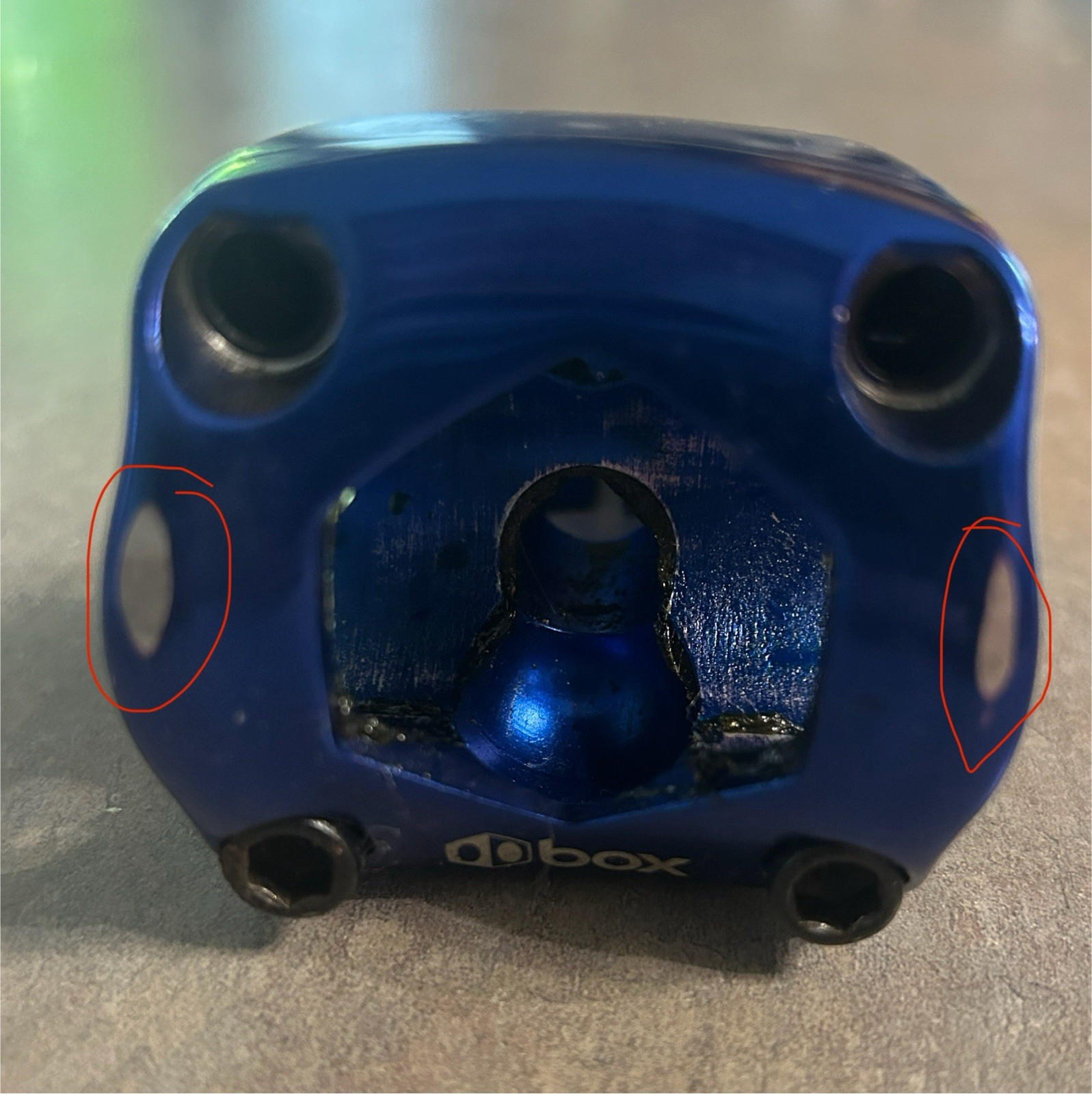 BOX One front Load BMX Stem 48mm length 31.8mm oversize Clamp 1 1/8in Blue