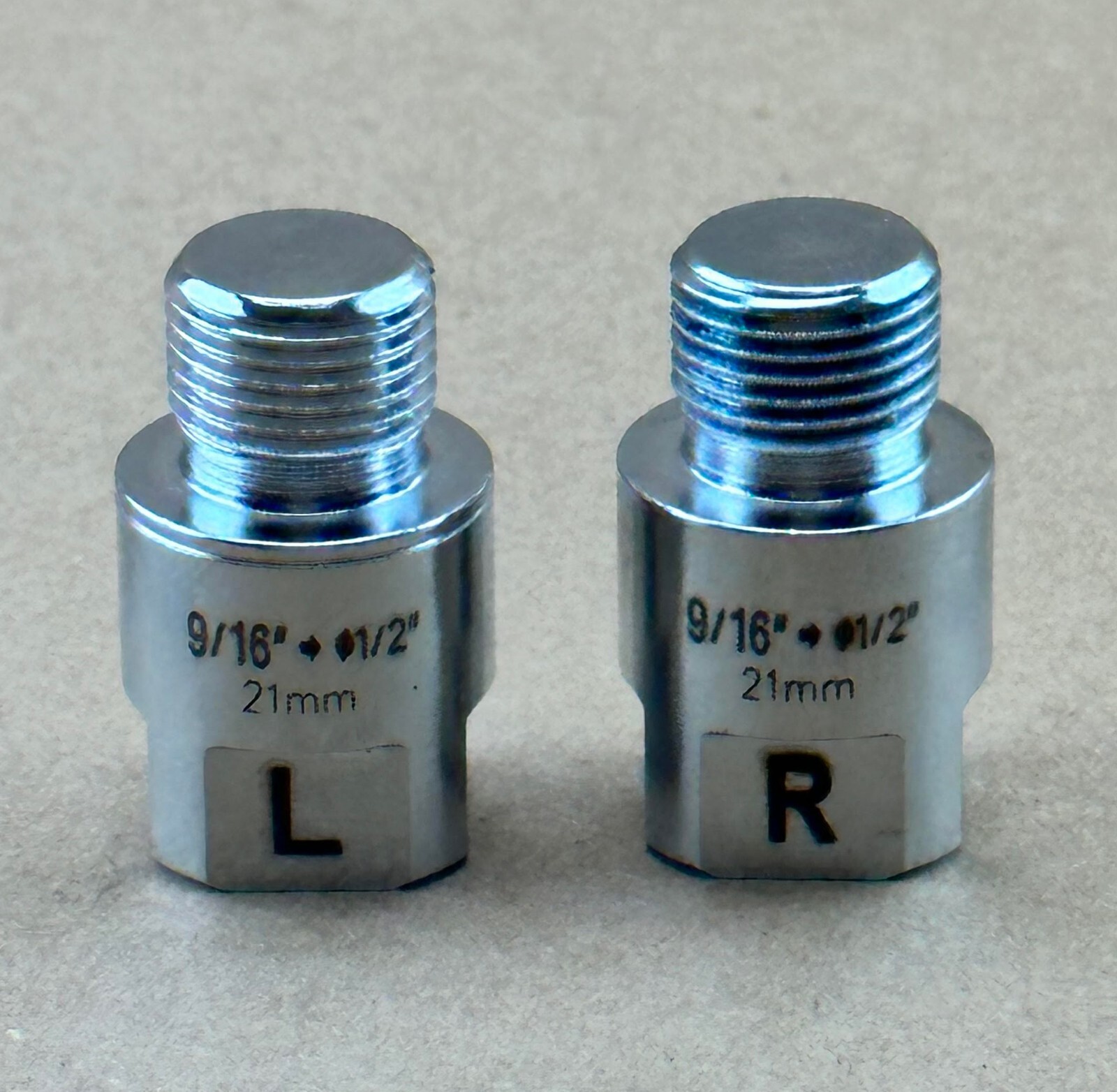 CHROME Bicycle Pedal Adapter Extender 21mm Fits 9/16″ Crank & 1/2″ Pedal MTB BMX