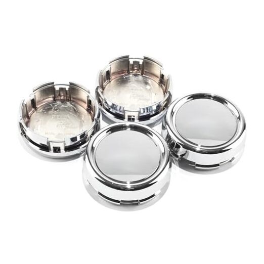 4PCS 79mm(3.11in) Chrome Wheel Outer 79MM 3.11″ . Inner 73MM 2.87″ Silver