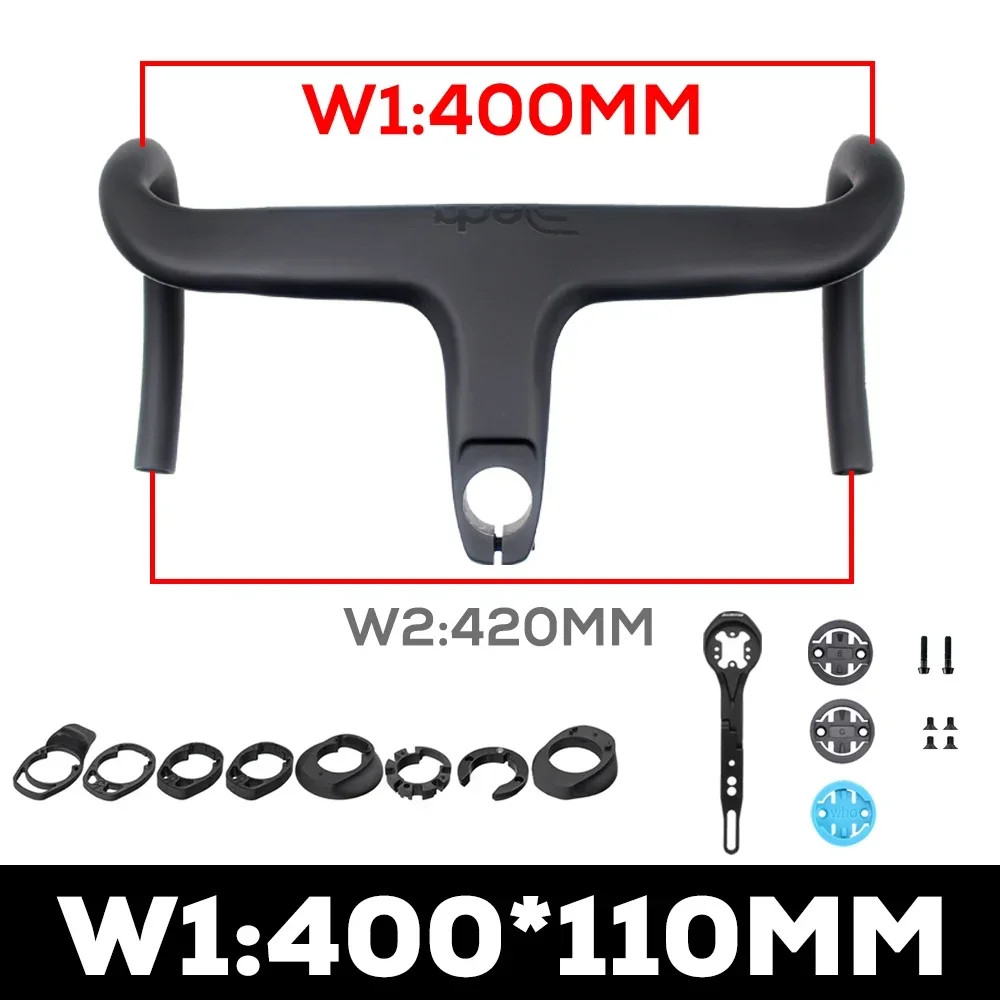 Carbon Fiber Bicycle Integrated Nternal Cable Handlebar with Spacers and Mount