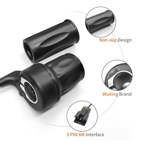 Electric Bicycle Right Handle 20X Half Twist Throttle 24V 36V 48V Black SM Plug