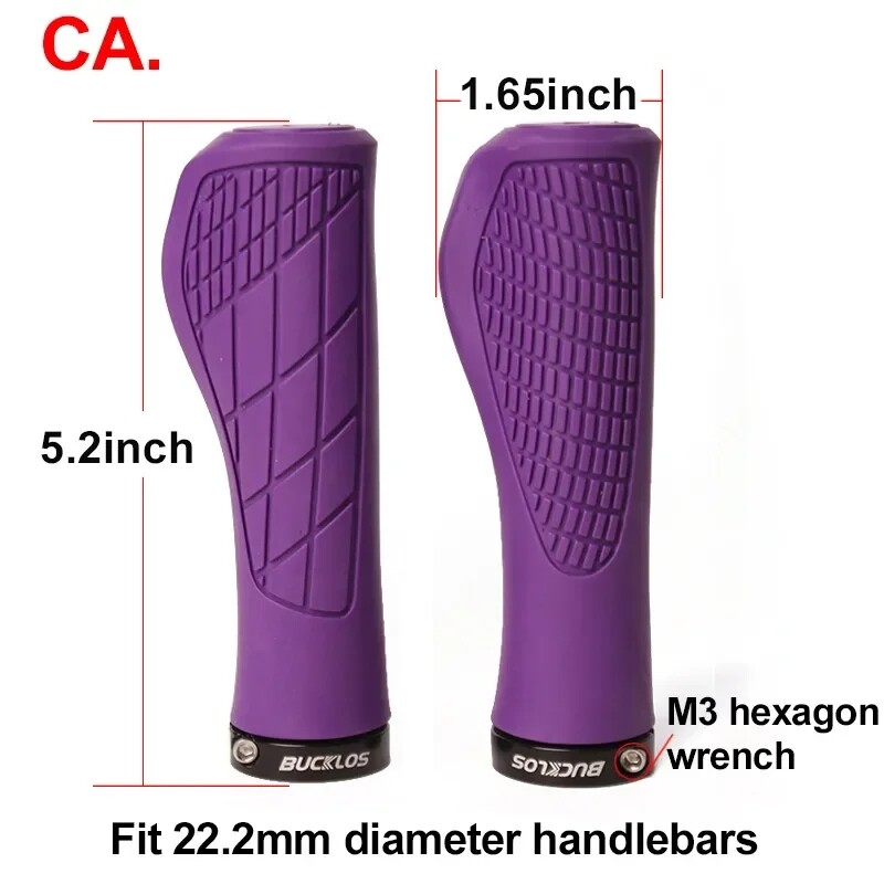 Ergonomic Rubber Bicycle Handlebar Grips Mountain Road Cycling Lock-on Bar Ends