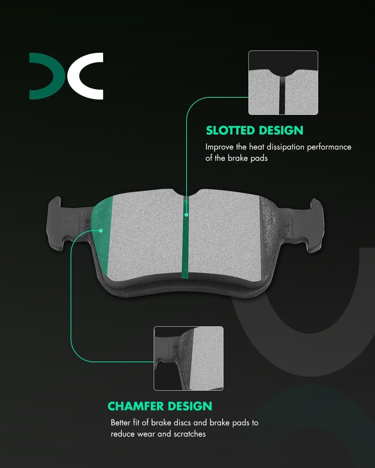 SCITOO D914 D1878 Ceramic Brake Pads Sets Fit For Honda For Civic 2016-2021