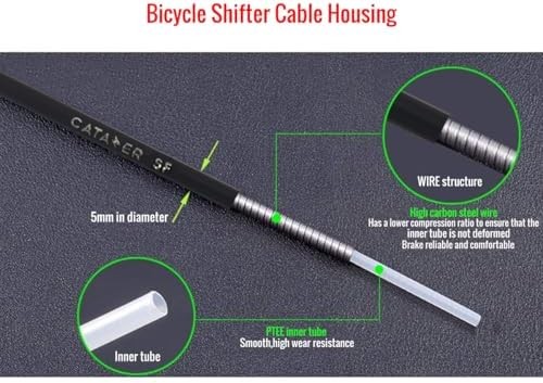 4mm Bike Shift Cable Housing & Kit 10ft 50ft for MTB Road Bike | Lined inner cab