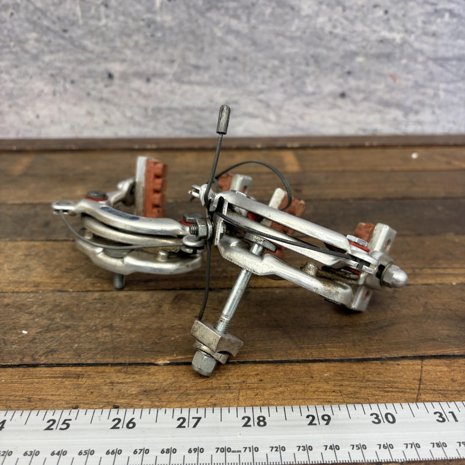Vintage Raleigh Weinmann Caliper Brakes Set Silver Road Bike Center Pull Blue