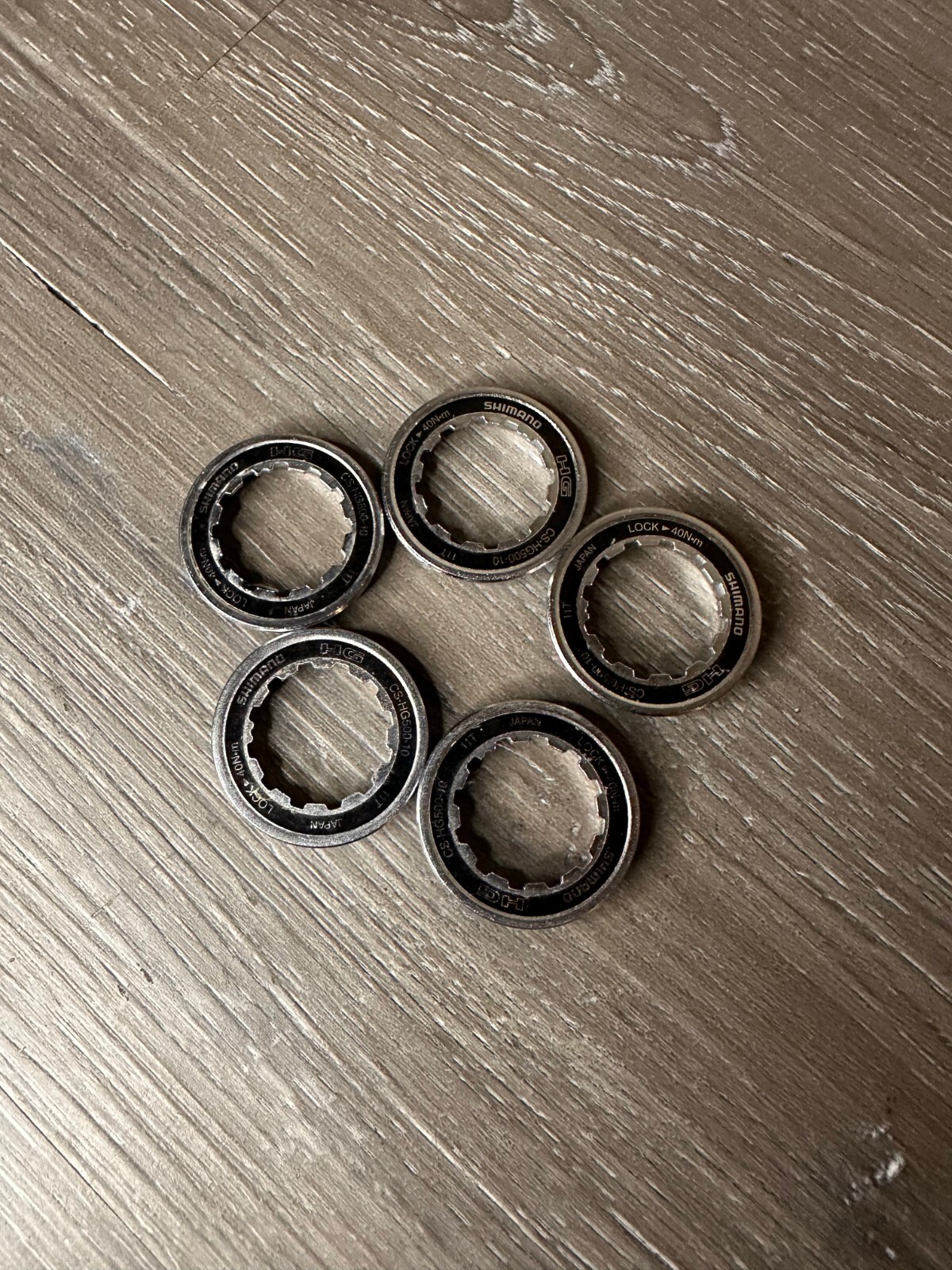 Lot of 5 Shimano 105 CS-HG500-10 10 9 Speed Bike Cassette Lockrings Dura Ace