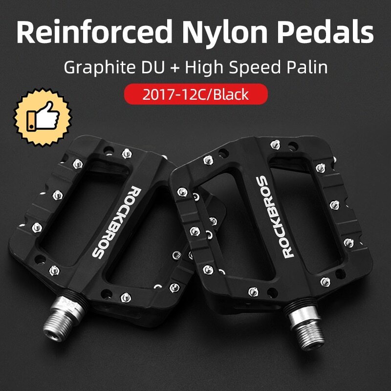 Rockbro Ultralight Extra Large Mountain Bike Pedals Nylon Composite Bearing 9/16