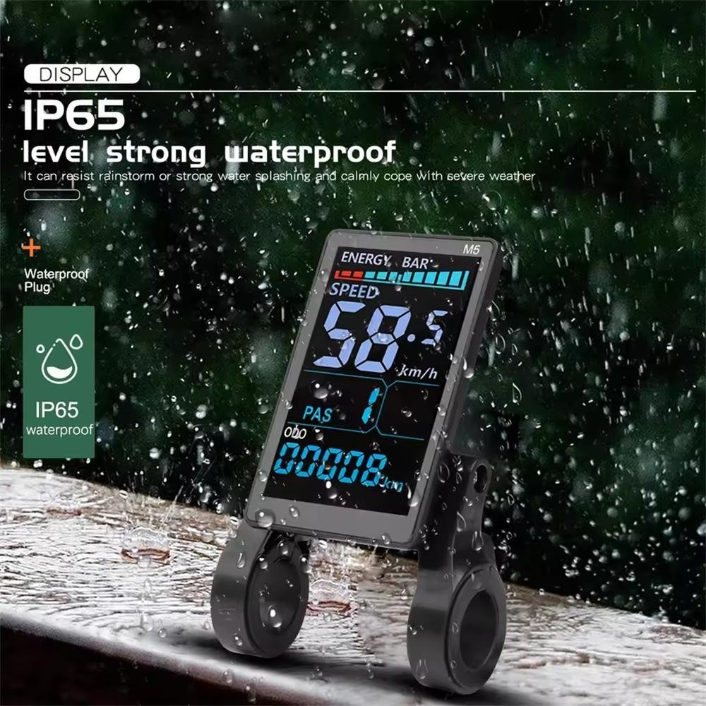 Electric Bike Speed Meter M5 LCD Display Panel Screen 24V 36V 48V 52V 60V 72V.