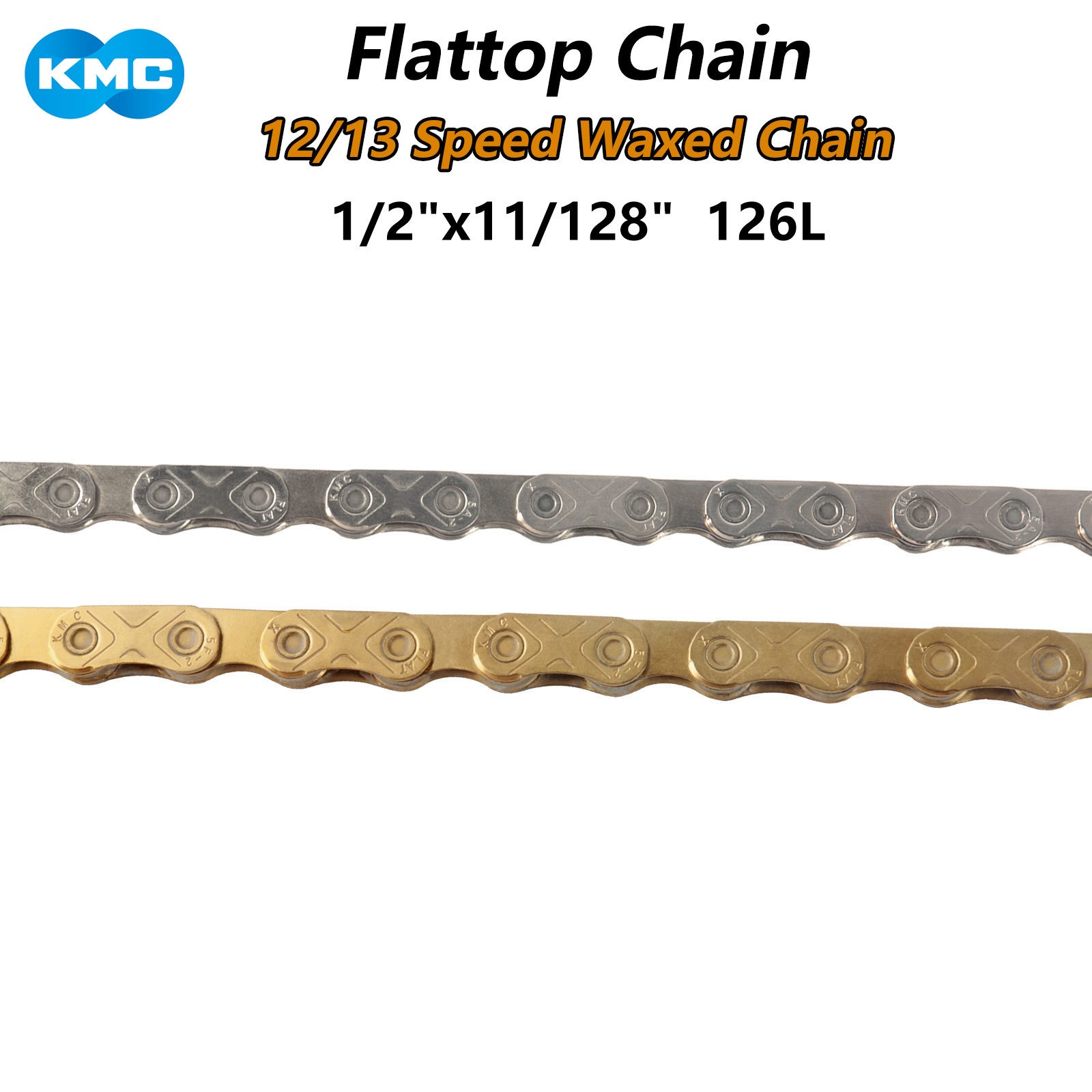KMC X-Flat 12/13 Speed Waxed Flat Top Chain 126 Link For Sram FLATTOP T-Type