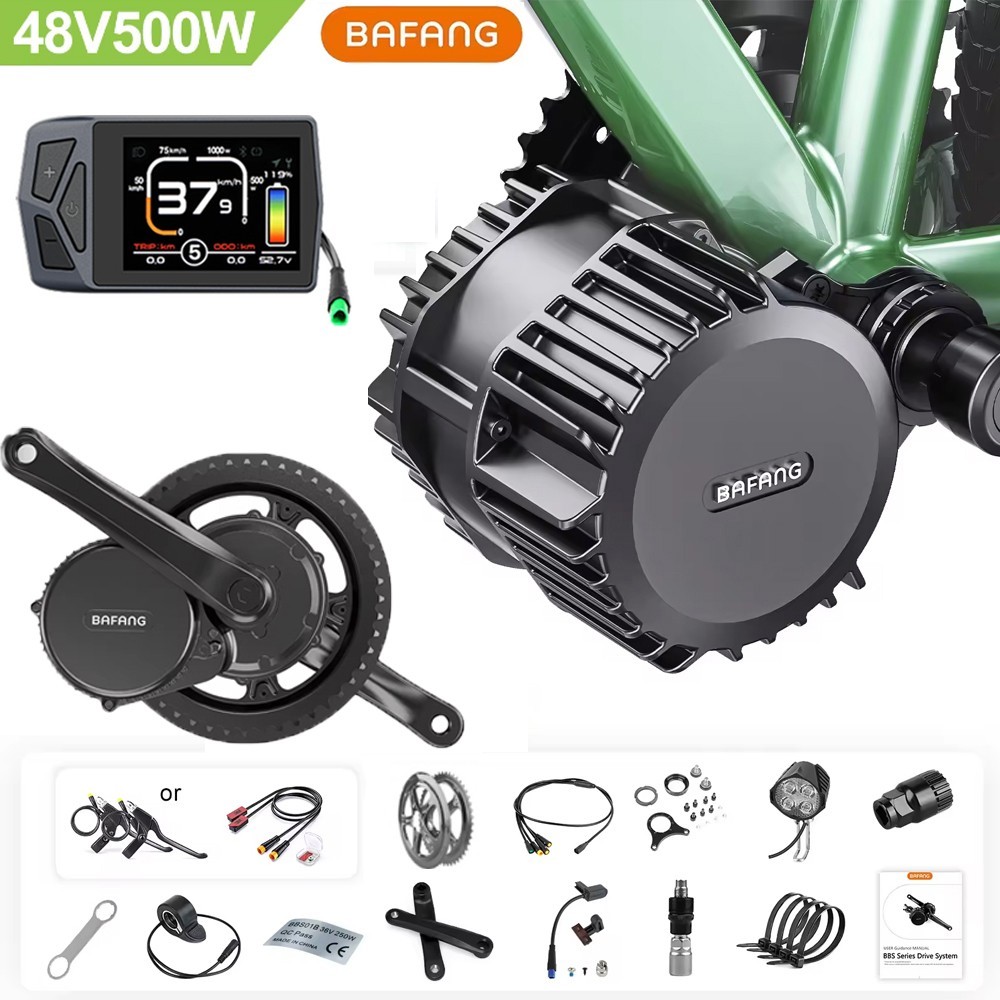 48V500W Bafang Mid Drive Motor Kit BBS02B Powerful EBike Conversion Kits 68-73MM